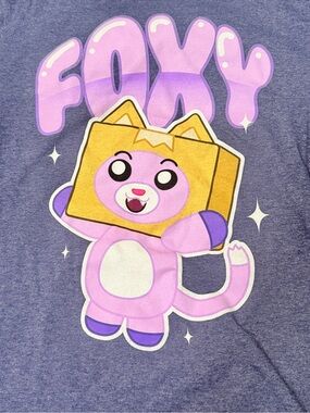 Lankey box Glittering Foxy Youth Large 14/16 or women small graphic tee
